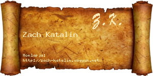 Zach Katalin névjegykártya
