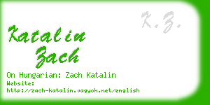 katalin zach business card